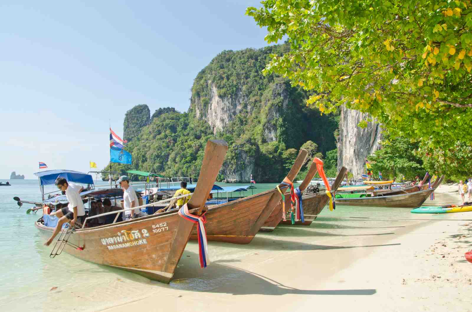 Thailand Longtail Boats Tropical Beach Wall Art