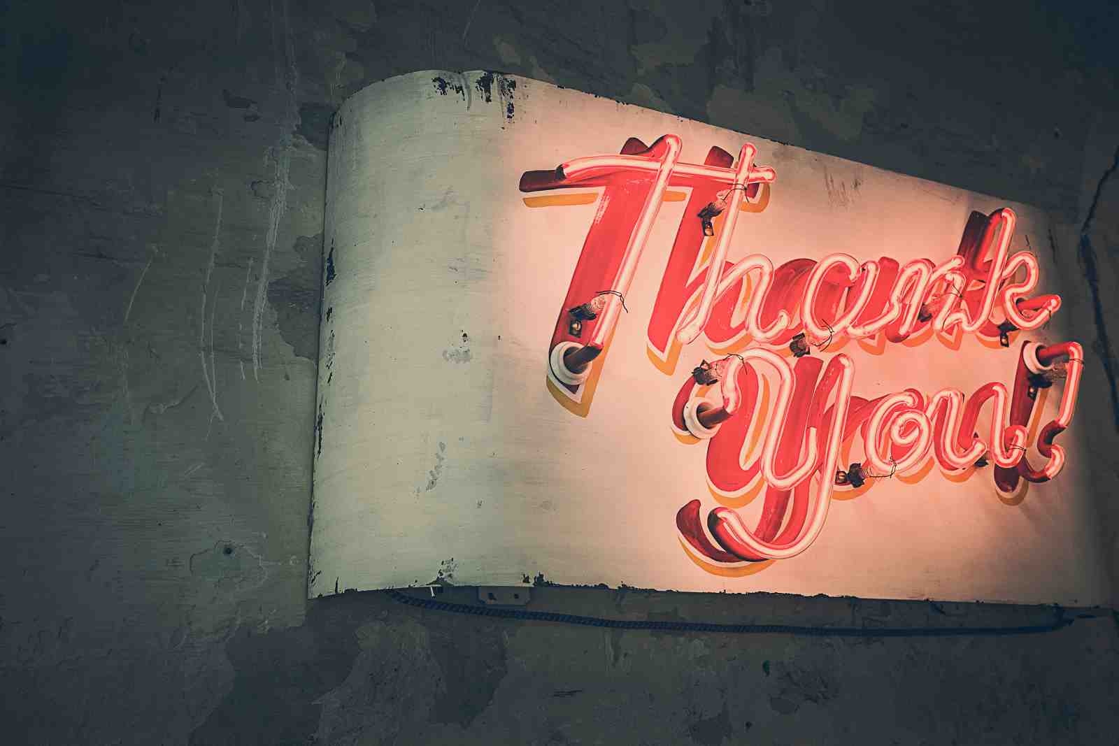 Retro Neon Thank You Wall Art