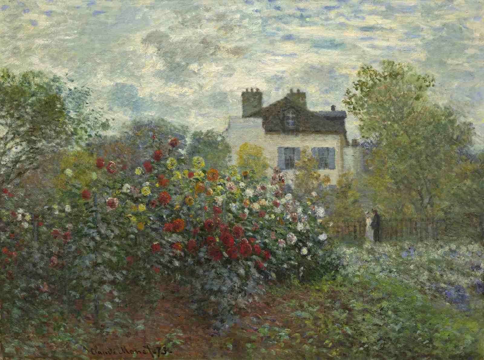 Impressionist Garden Scene Wall Art