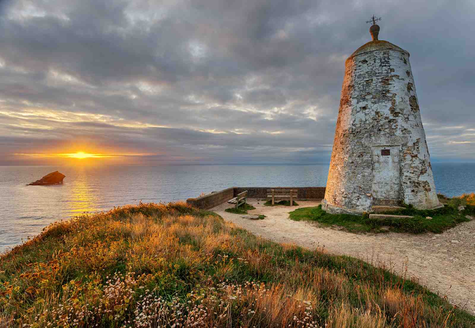 Coastal Lighthouse Sunset Wall Art