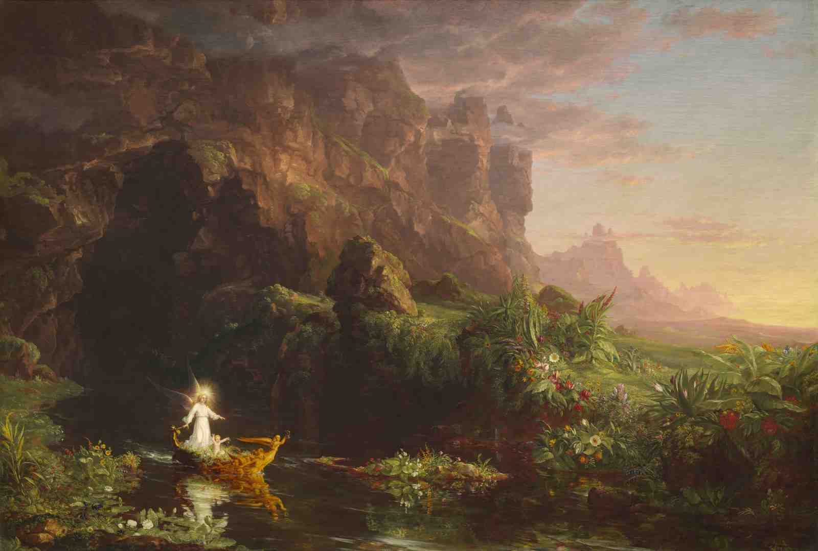 Angel in a Boat Landscape Wall Art