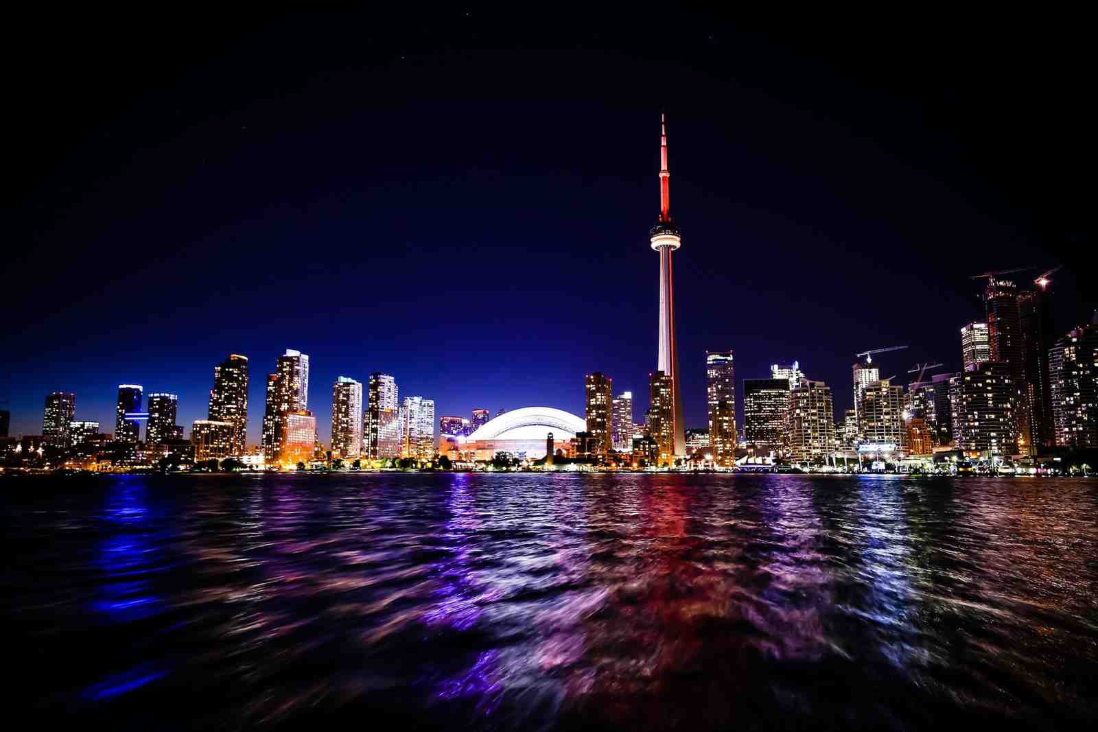 Toronto Skyline Night View Wall Art