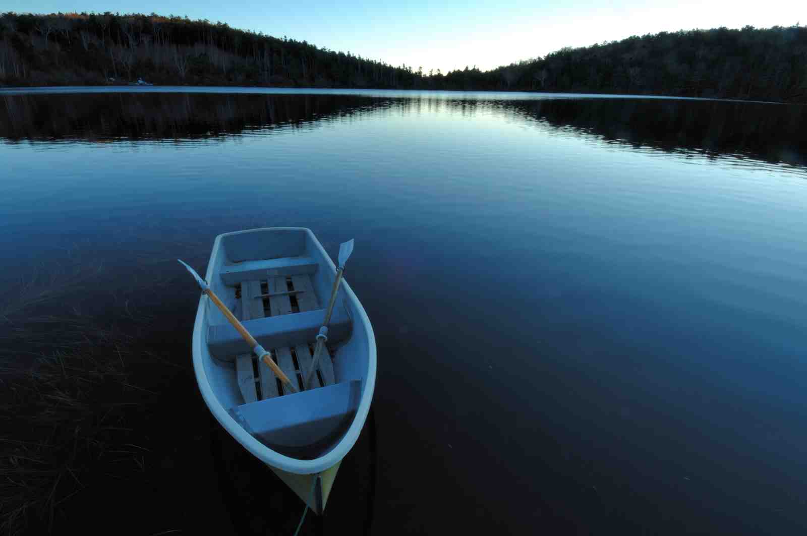 Serene Lake Rowboat Wall Art