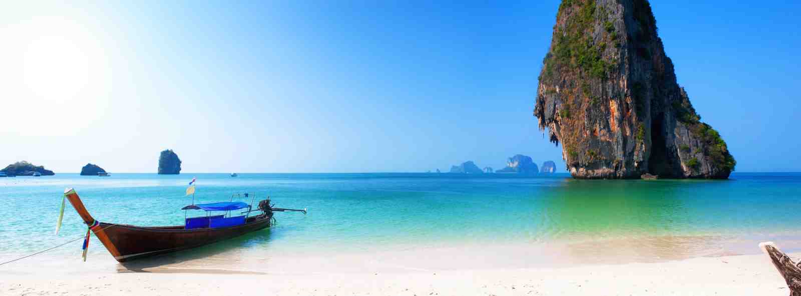 Tranquil Thai Beach Longtail Boat Wall Art