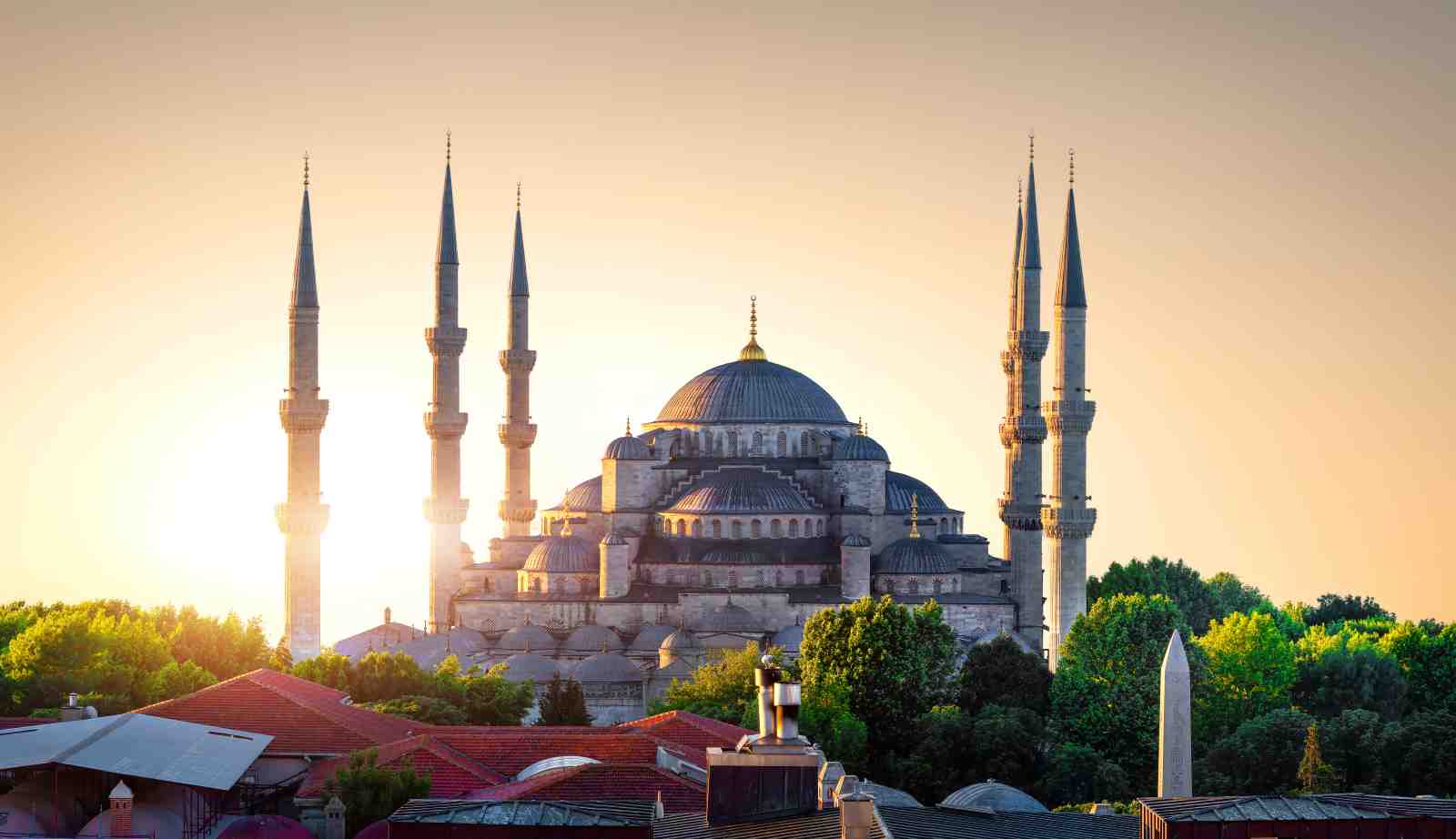 Majestic Istanbul Mosque Sunset Wall Art