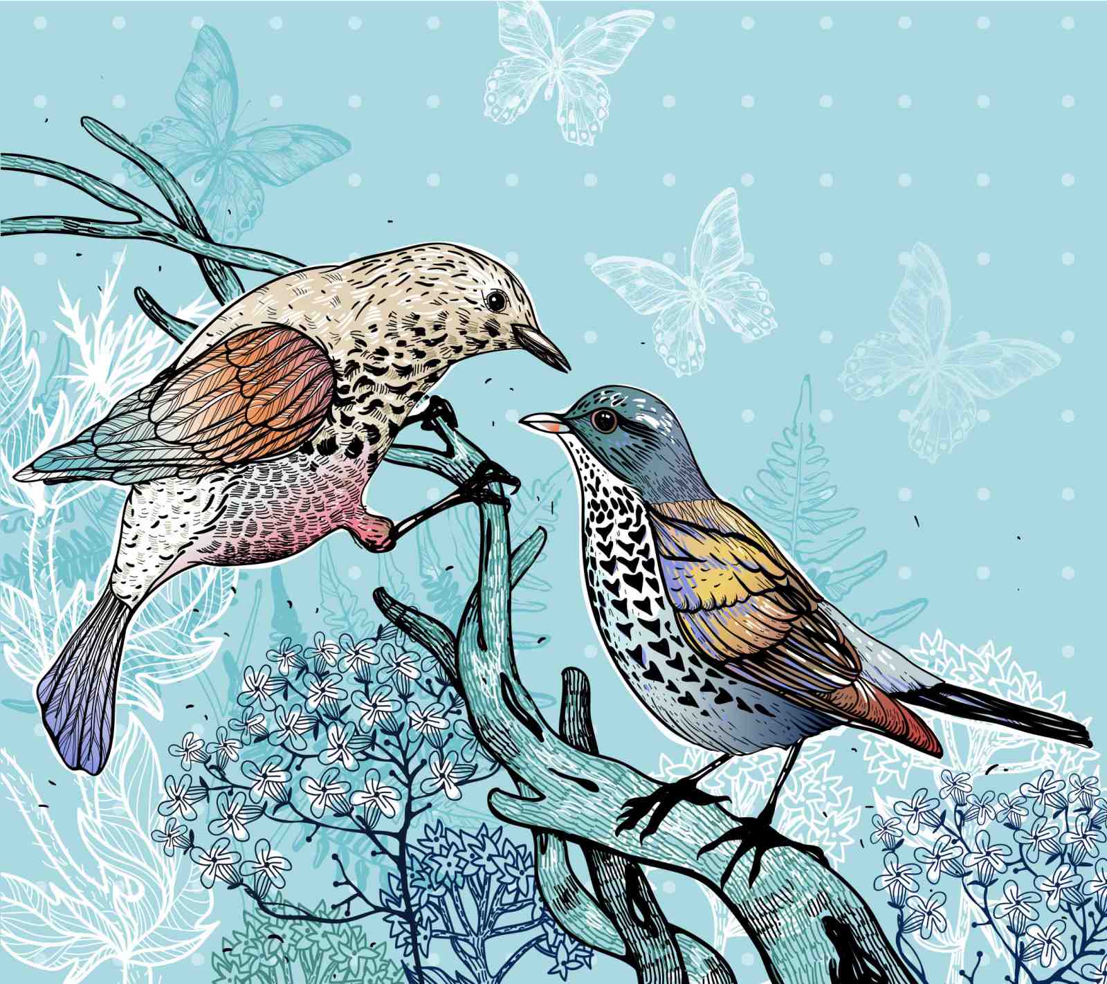 Whimsical Bird & Butterfly Serenity Wall Art
