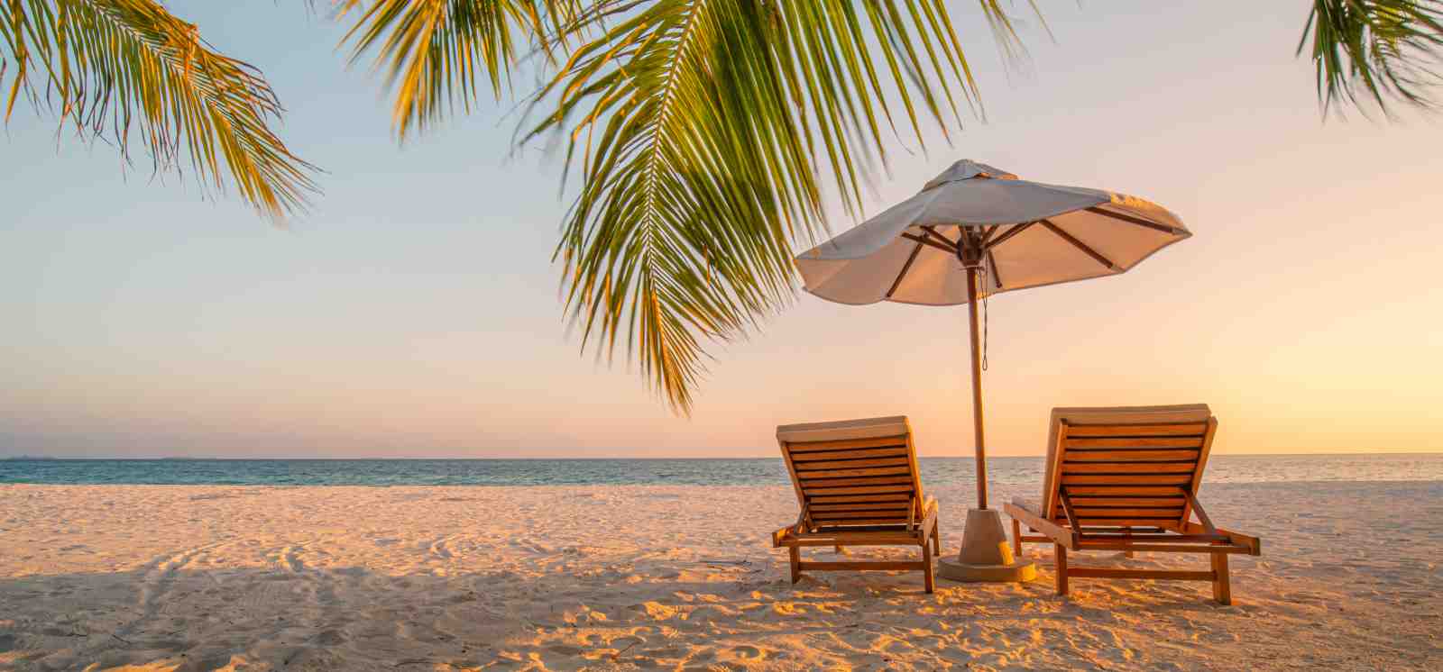 Tropical Beach Relaxation Sunset Wall Art