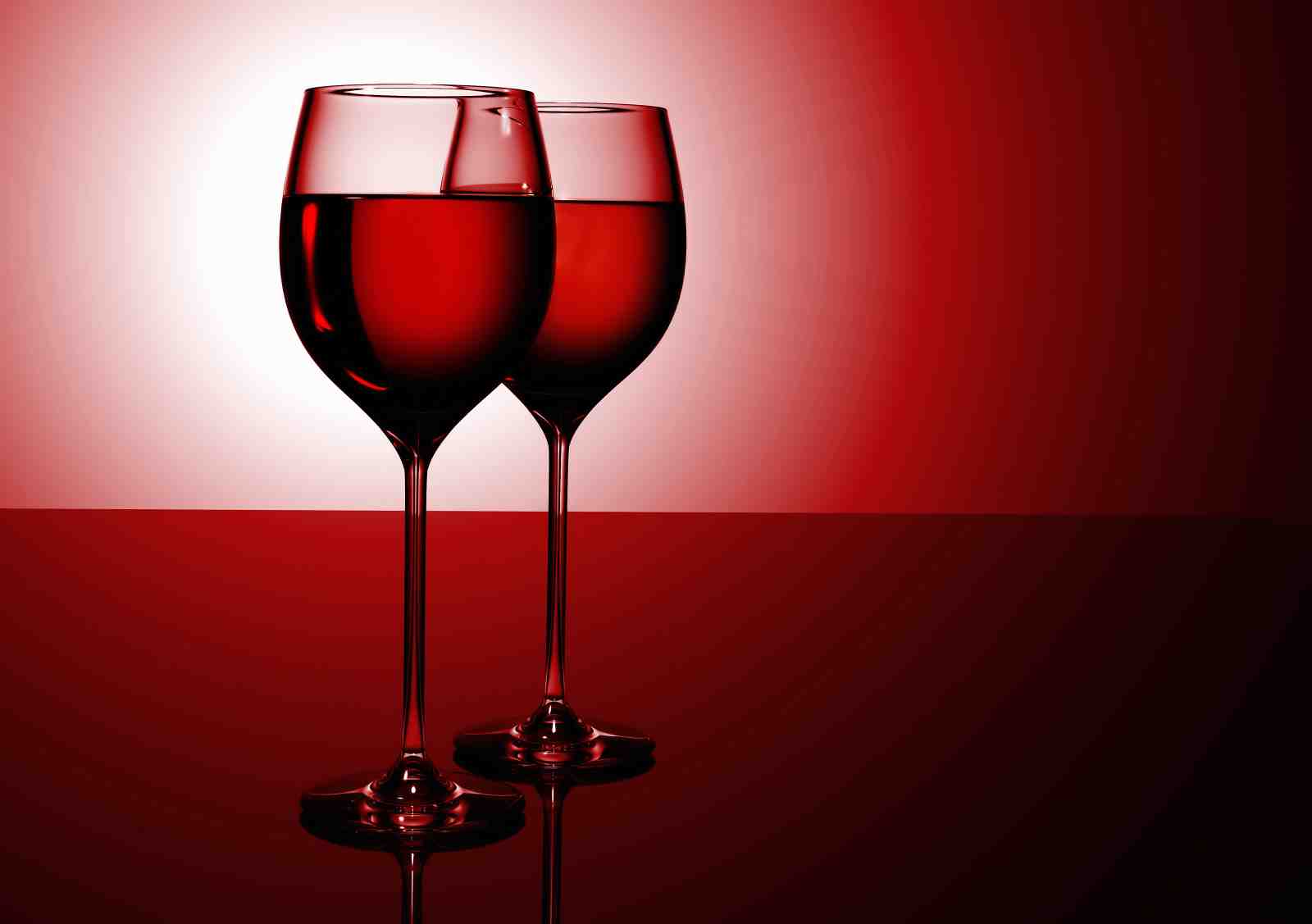 Elegant Red Wine Glasses Wall Art