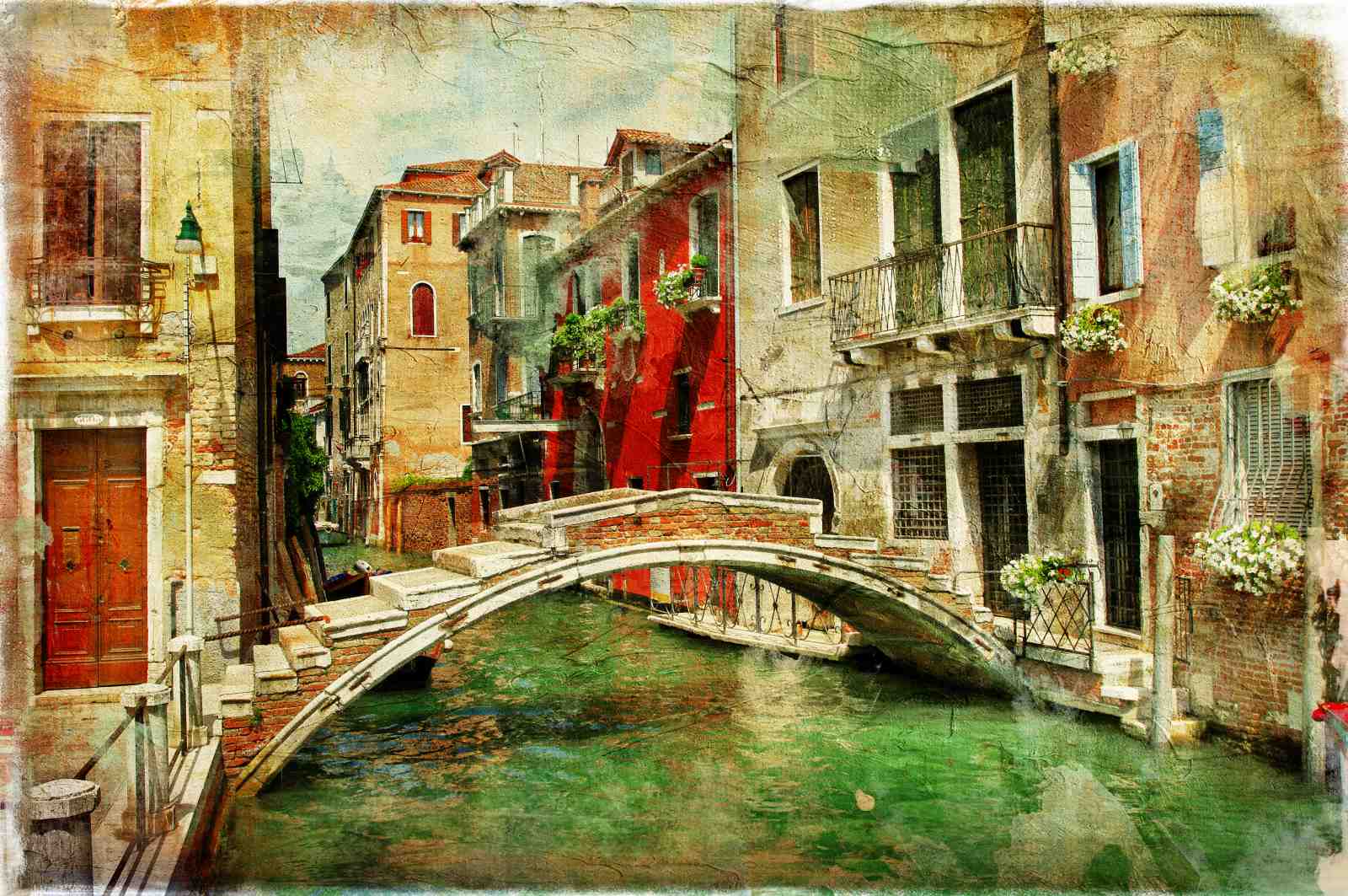 Venice Canal Archway Textured Wall Art