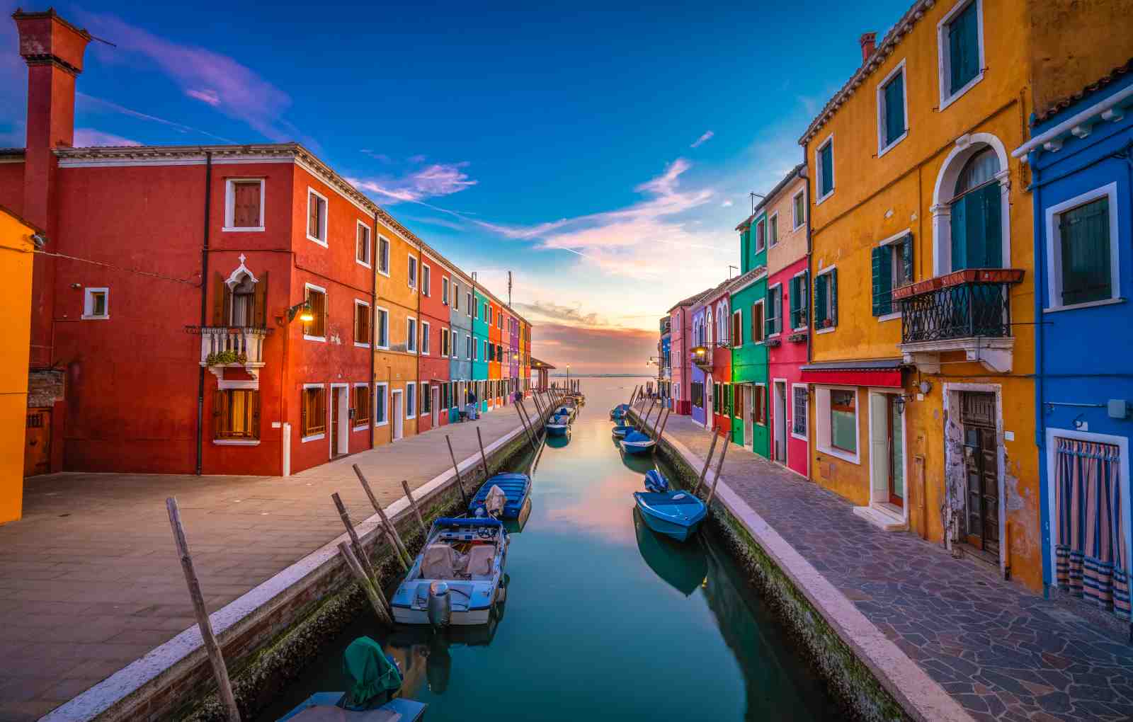 Vibrant Italian Canal Scenic Wall Art