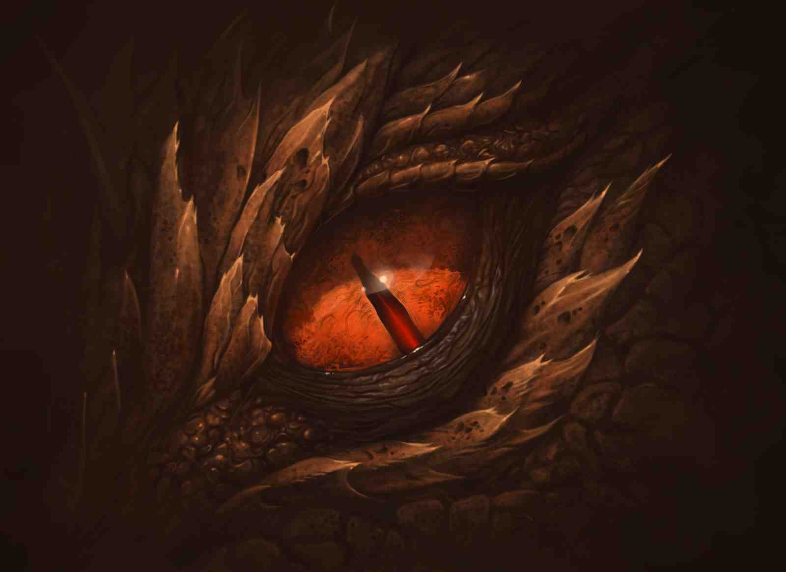 Fiery Dragon Eye Fantasy Art Wall Art