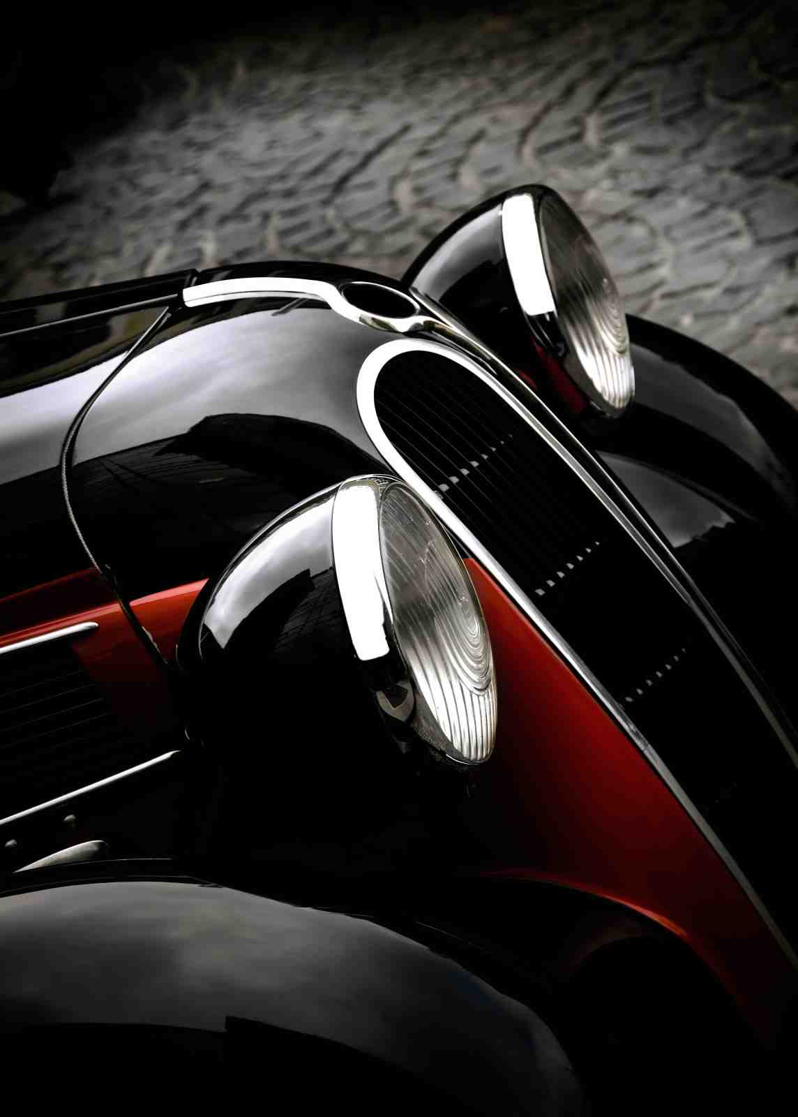 Vintage Black Car Headlight Wall Art