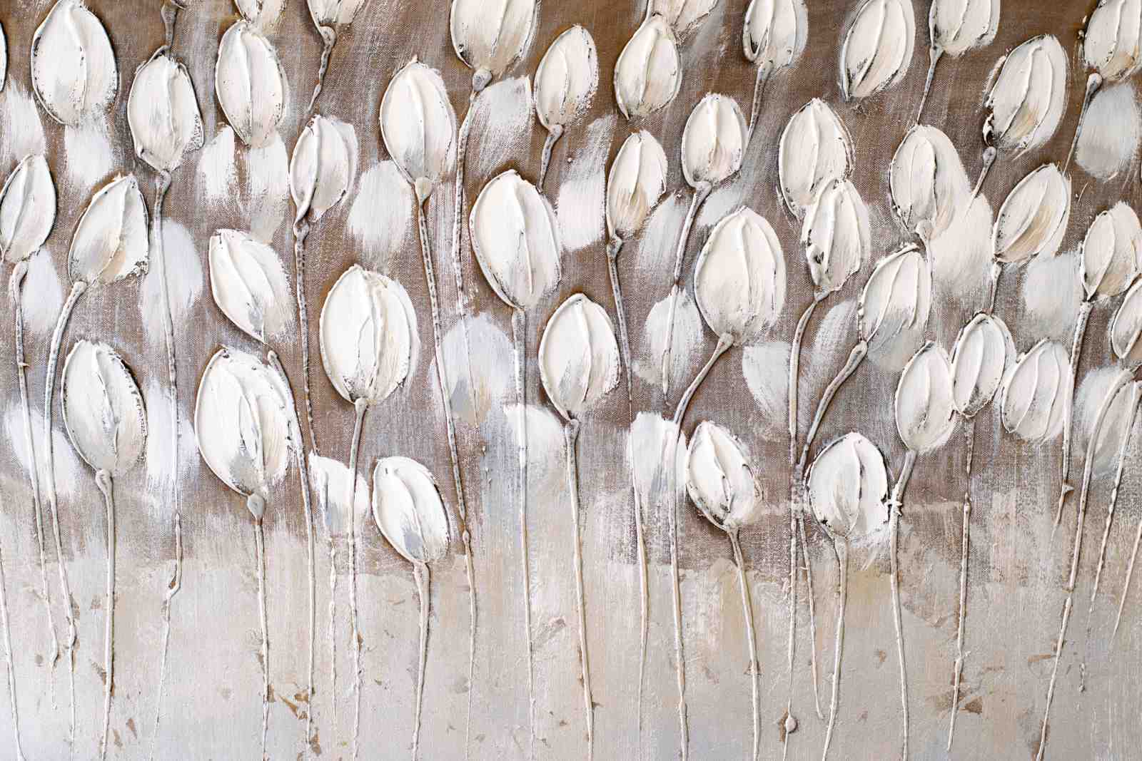 Textured White Tulip Field Wall Art