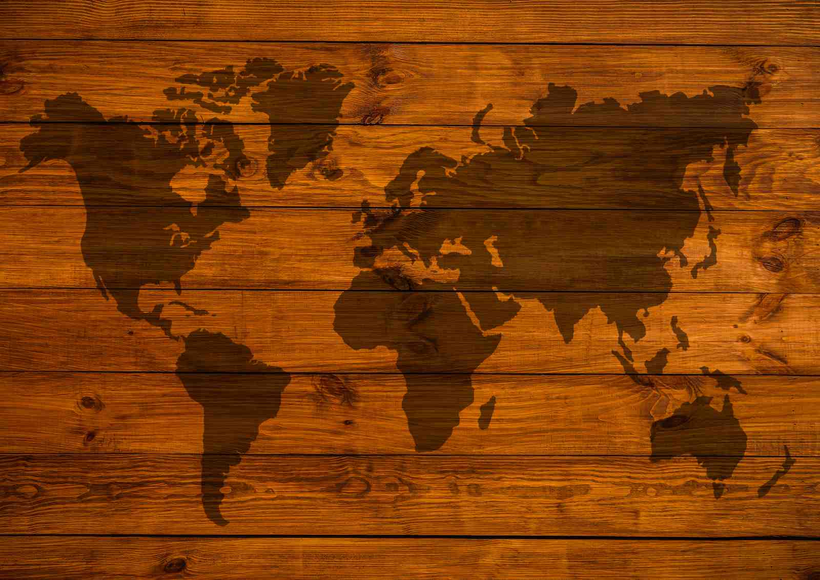 Rustic Wood World Map Wall Art - Travel Decor