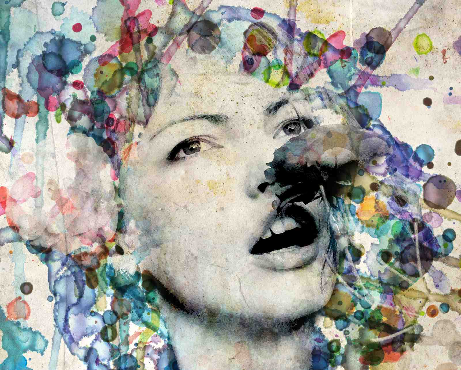 Abstract Watercolor Portrait Wall Art