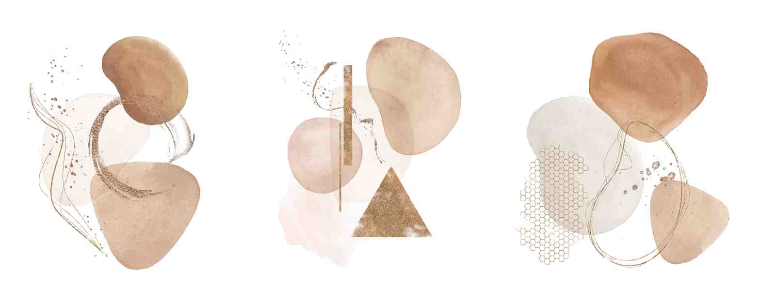 Boho Earthy Abstract Shapes Wall Art