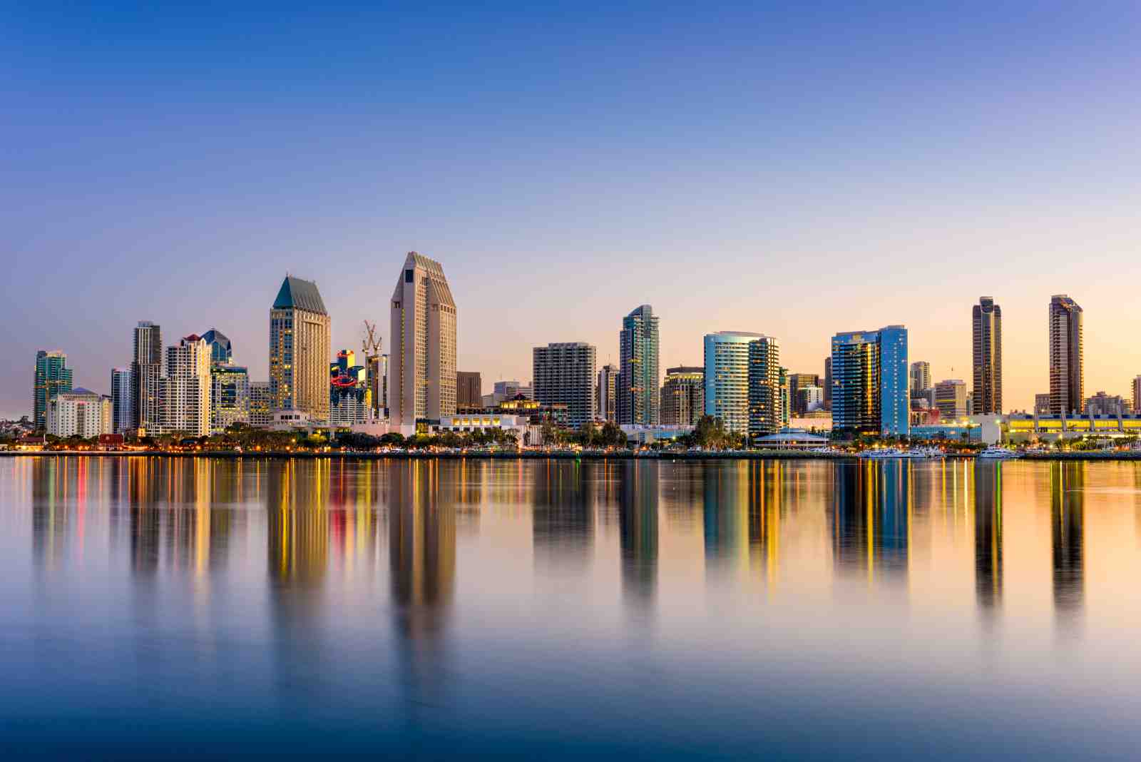 San Diego Skyline Calm Reflection Wall Art
