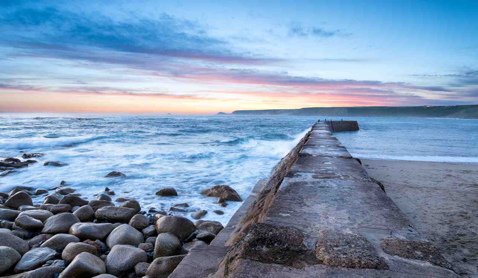 Tranquil Coastal Pier Sunset Wall Art