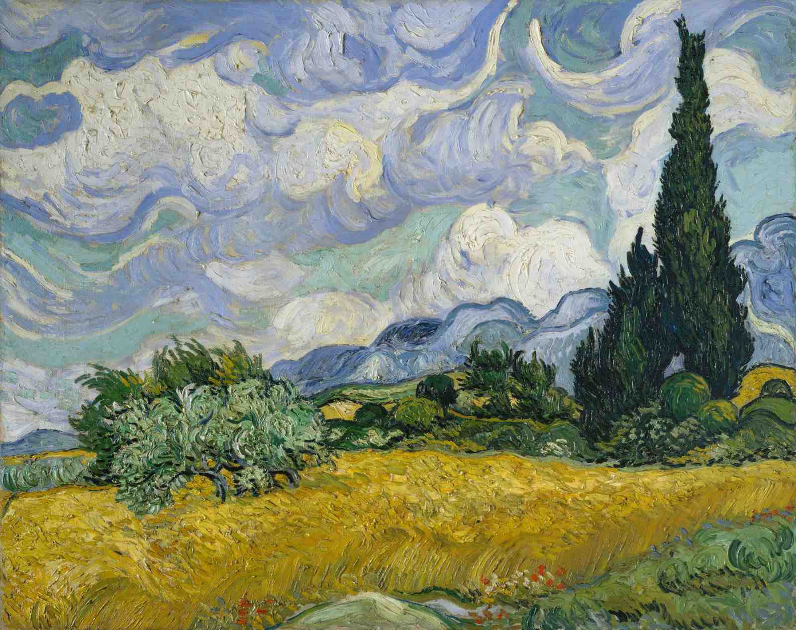 Van Gogh Wheat Field Cypress Wall Art