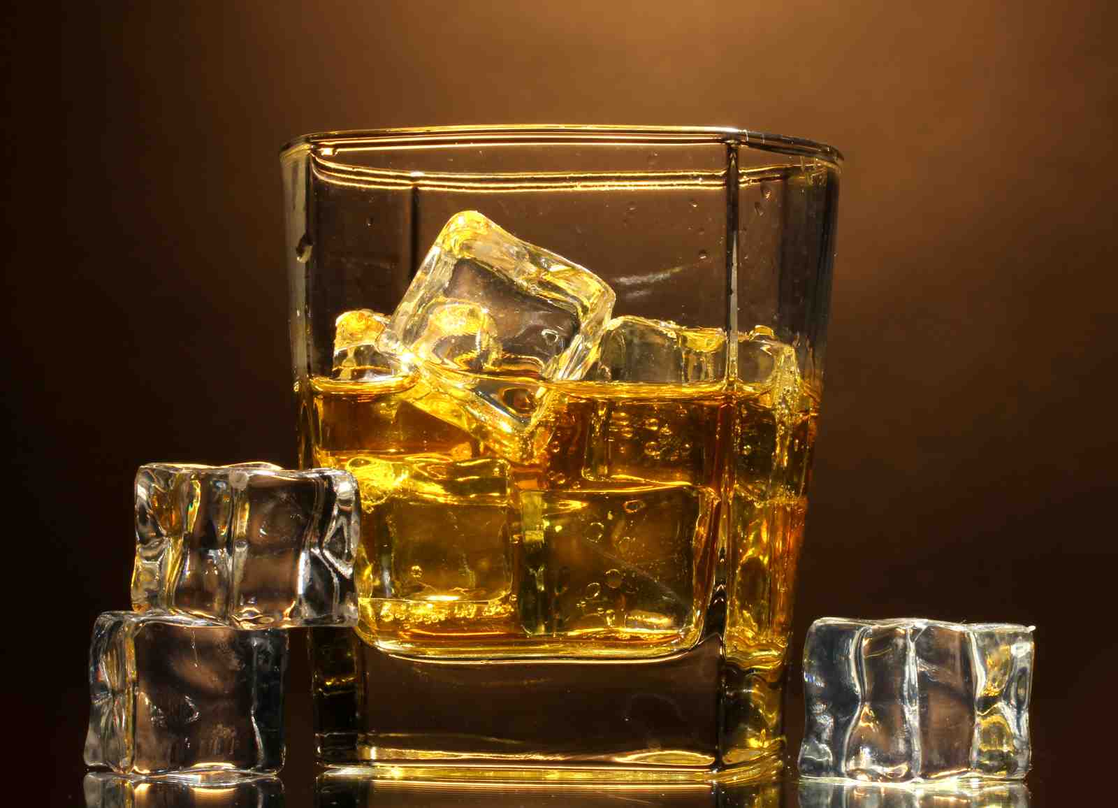 Golden Hour Whiskey Ice Cold Wall Art