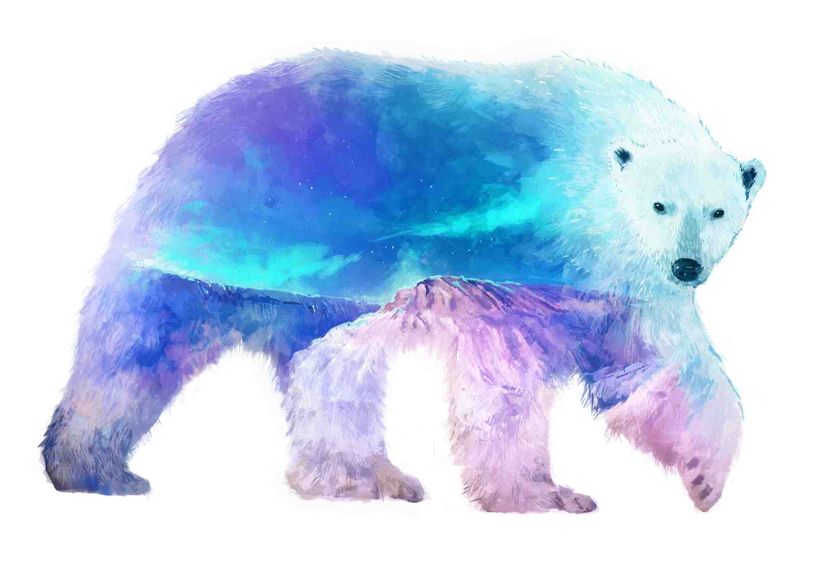 Aurora Polar Bear Dreamscape Wall Art