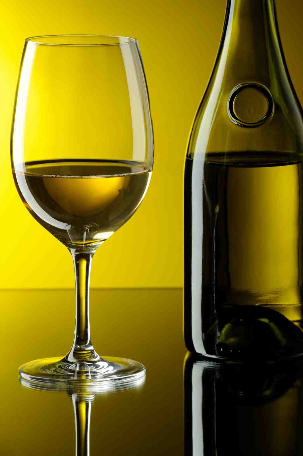Elegant White Wine Glass & Bottle Wall Art