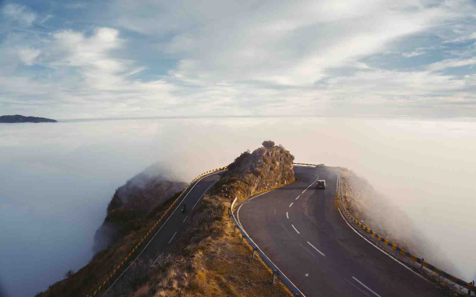 Majestic Mountain Road Above Clouds Wall Art