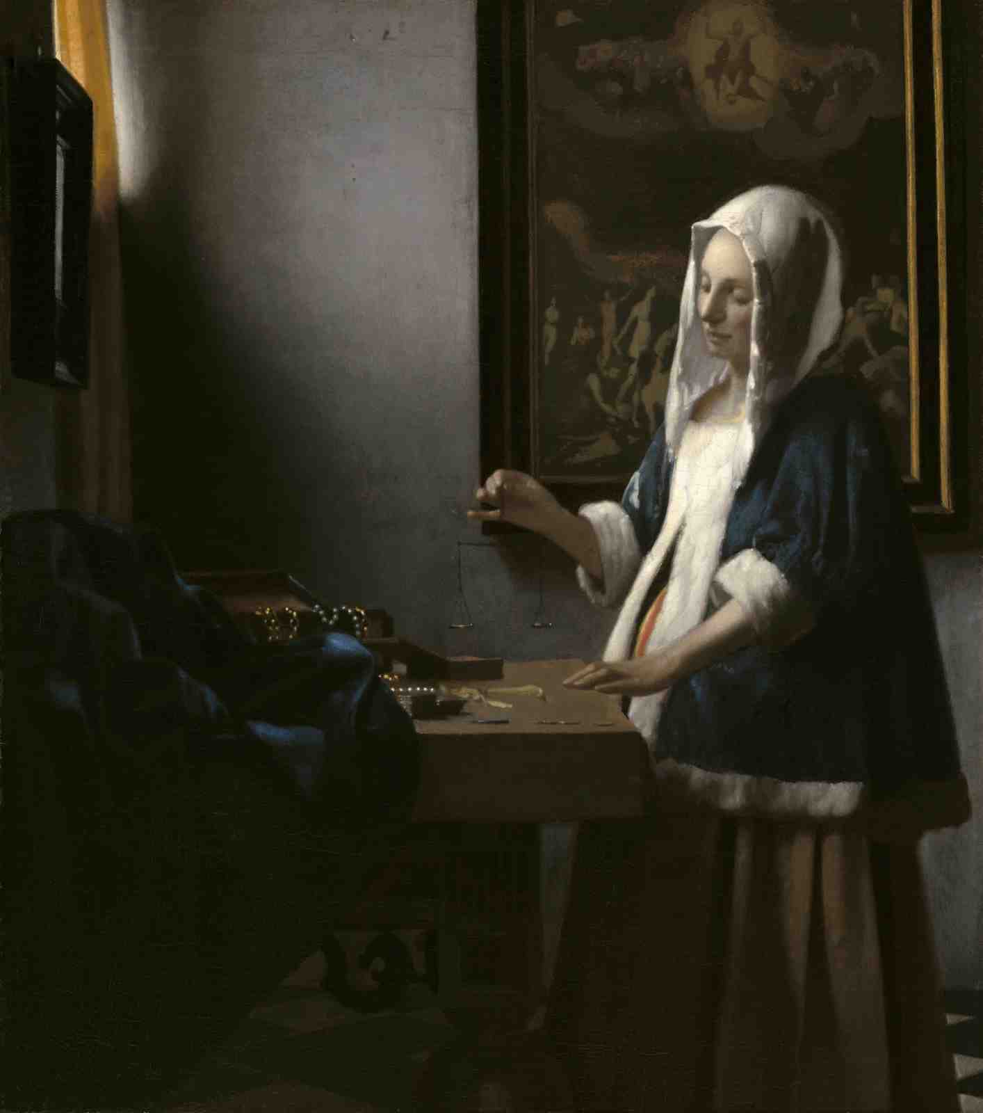 Vermeer Woman Weighing Gold Wall Art