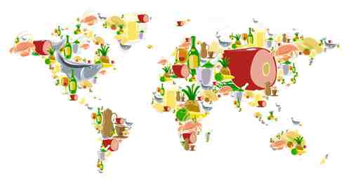 Global Flavors World Map Wall Art
