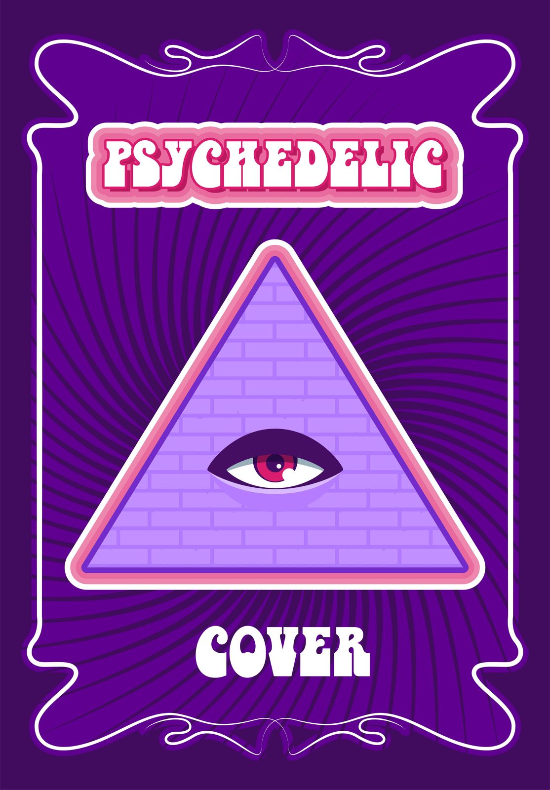 Psychedelic All-Seeing Eye Pyramid Wall Art