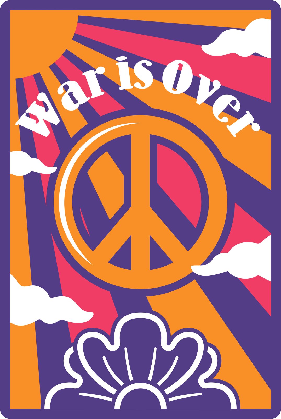 Retro Peace & Love "War is Over" Wall Art
