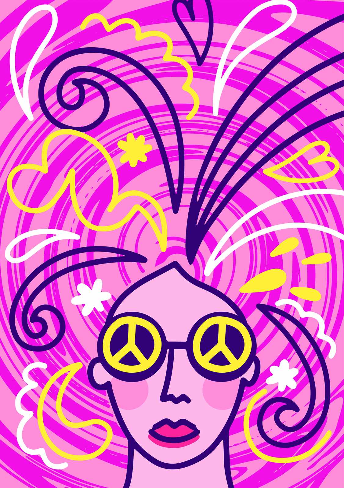 Vibrant Peace Sign Sunglasses Wall Art