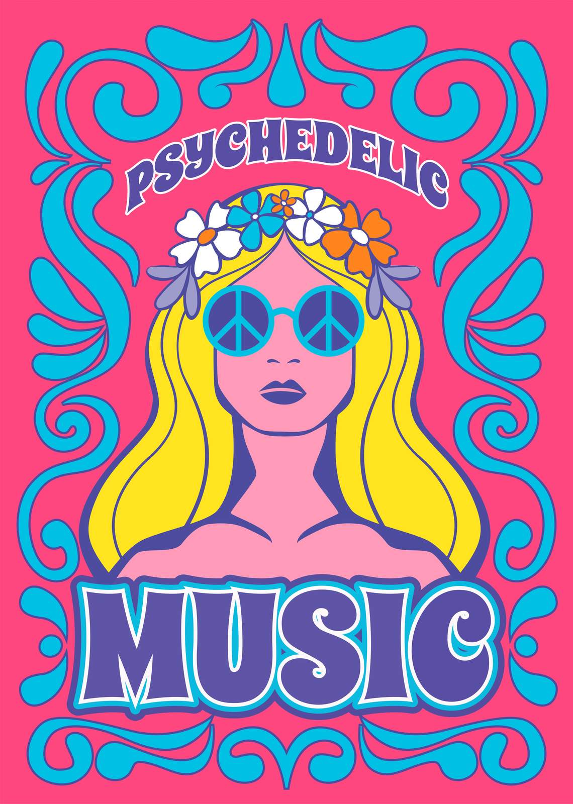 Psychedelic Peace Music Wall Art