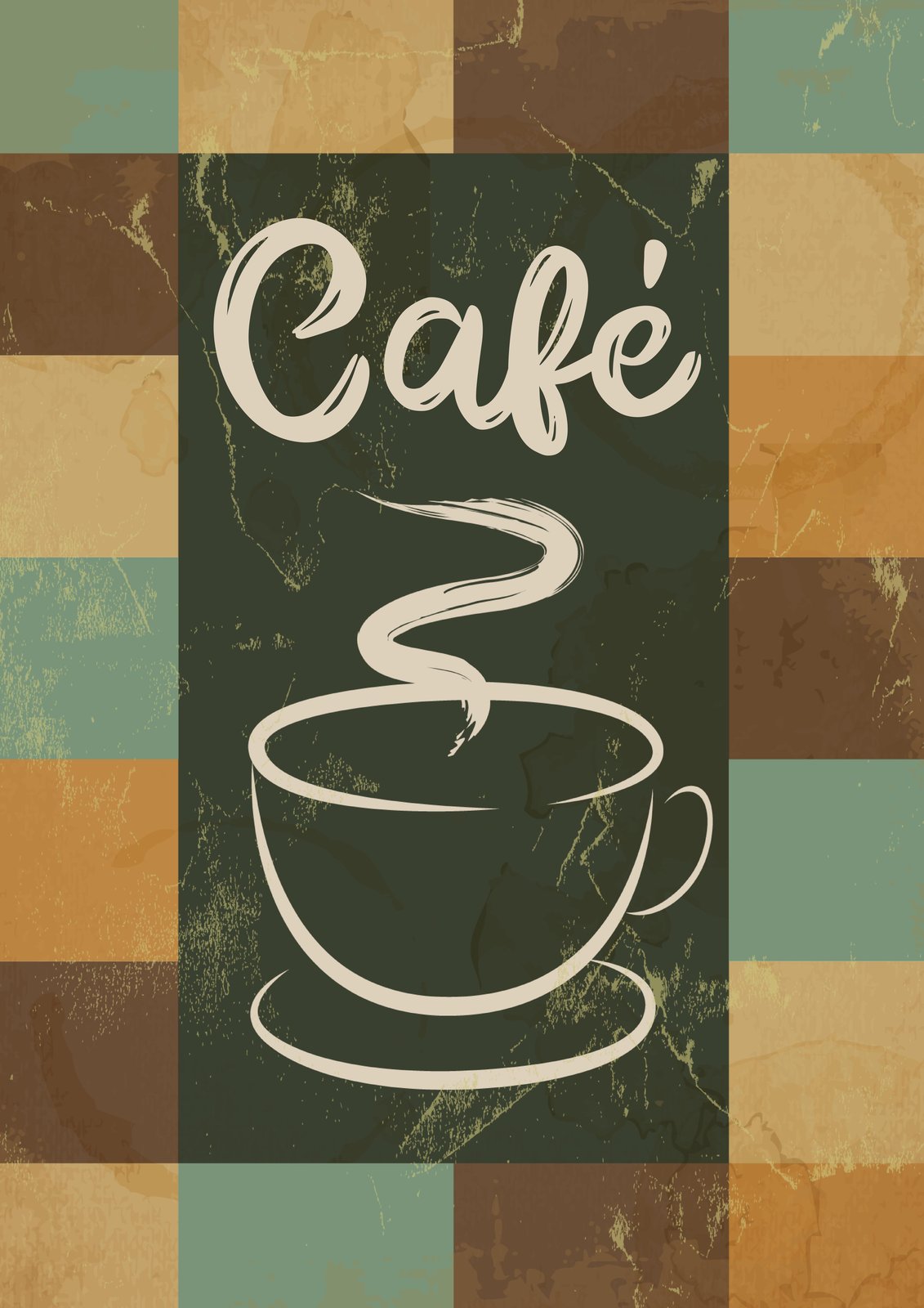 Vintage Cafe Coffee Cup Wall Art Wall Art