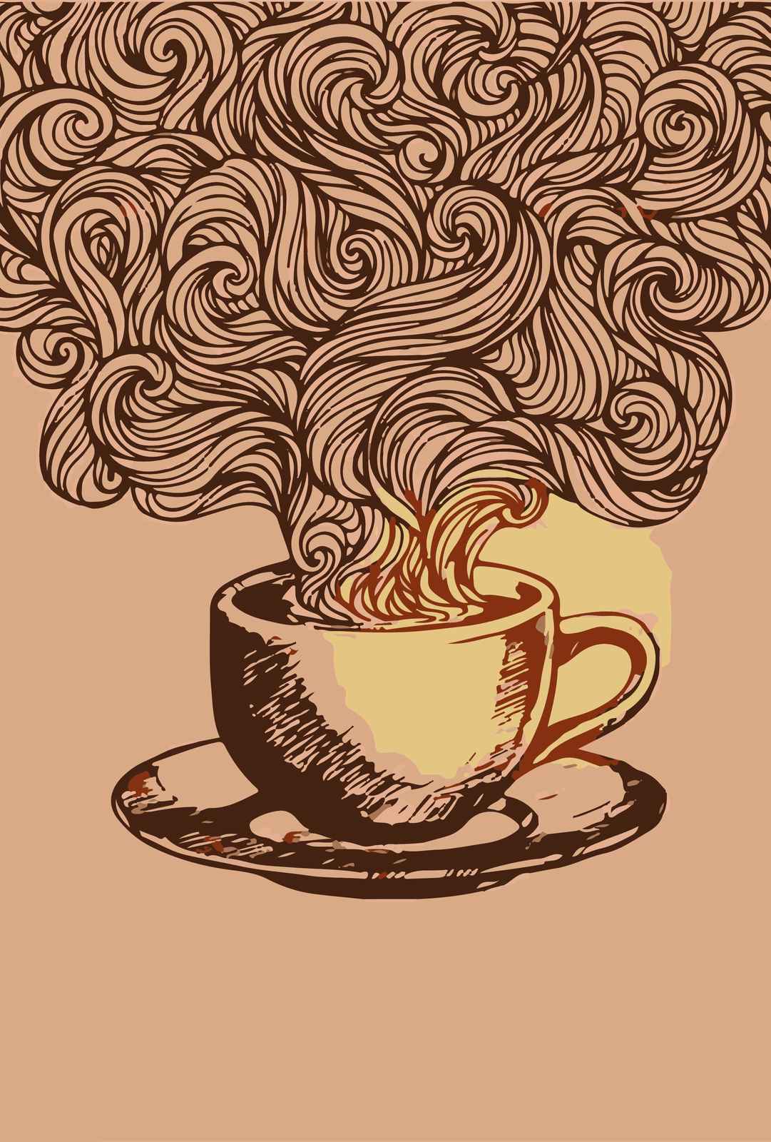 Abstract Coffee Steam Art Wall Art