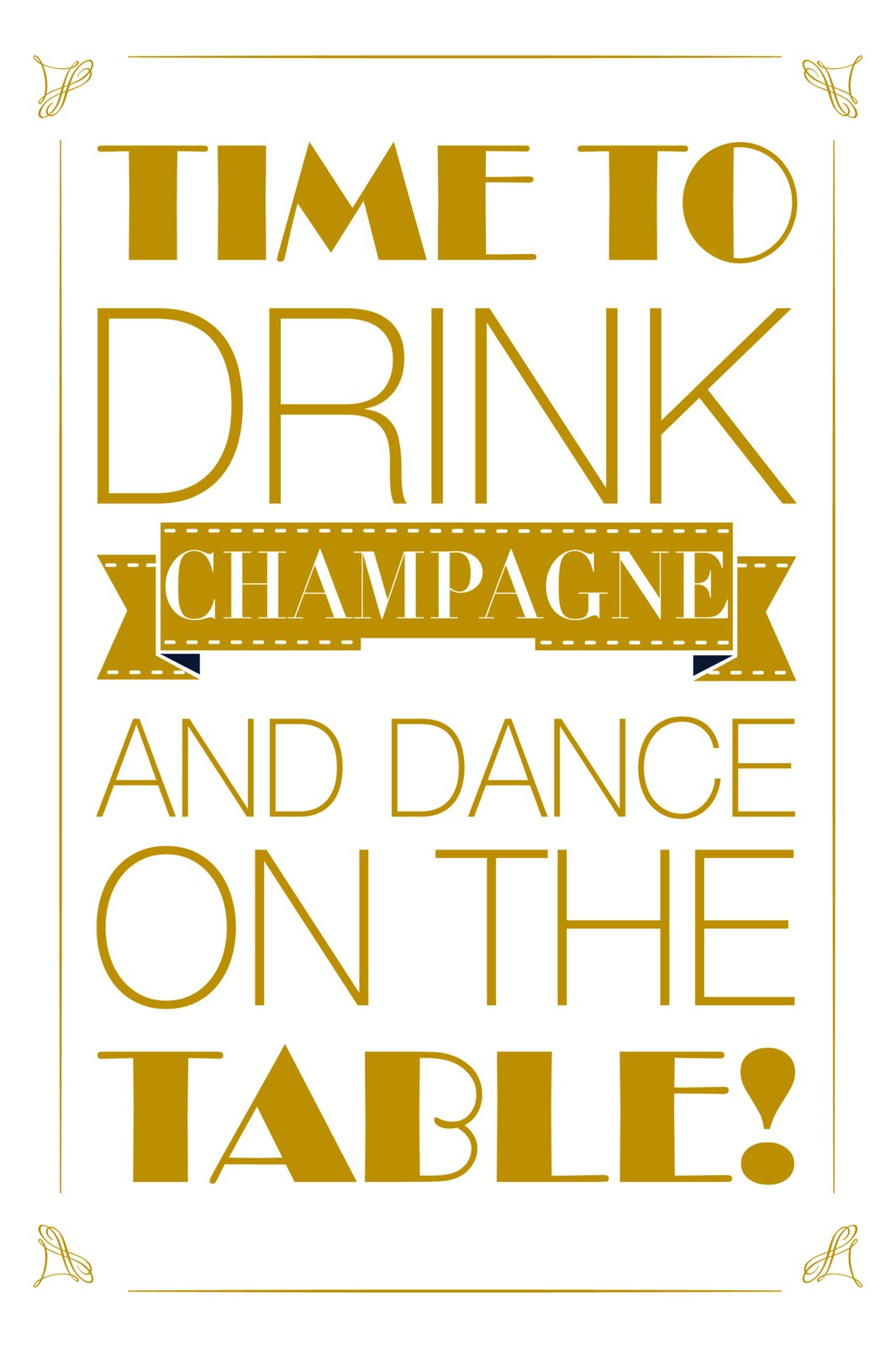 Celebrate Life Golden Champagne Wall Art