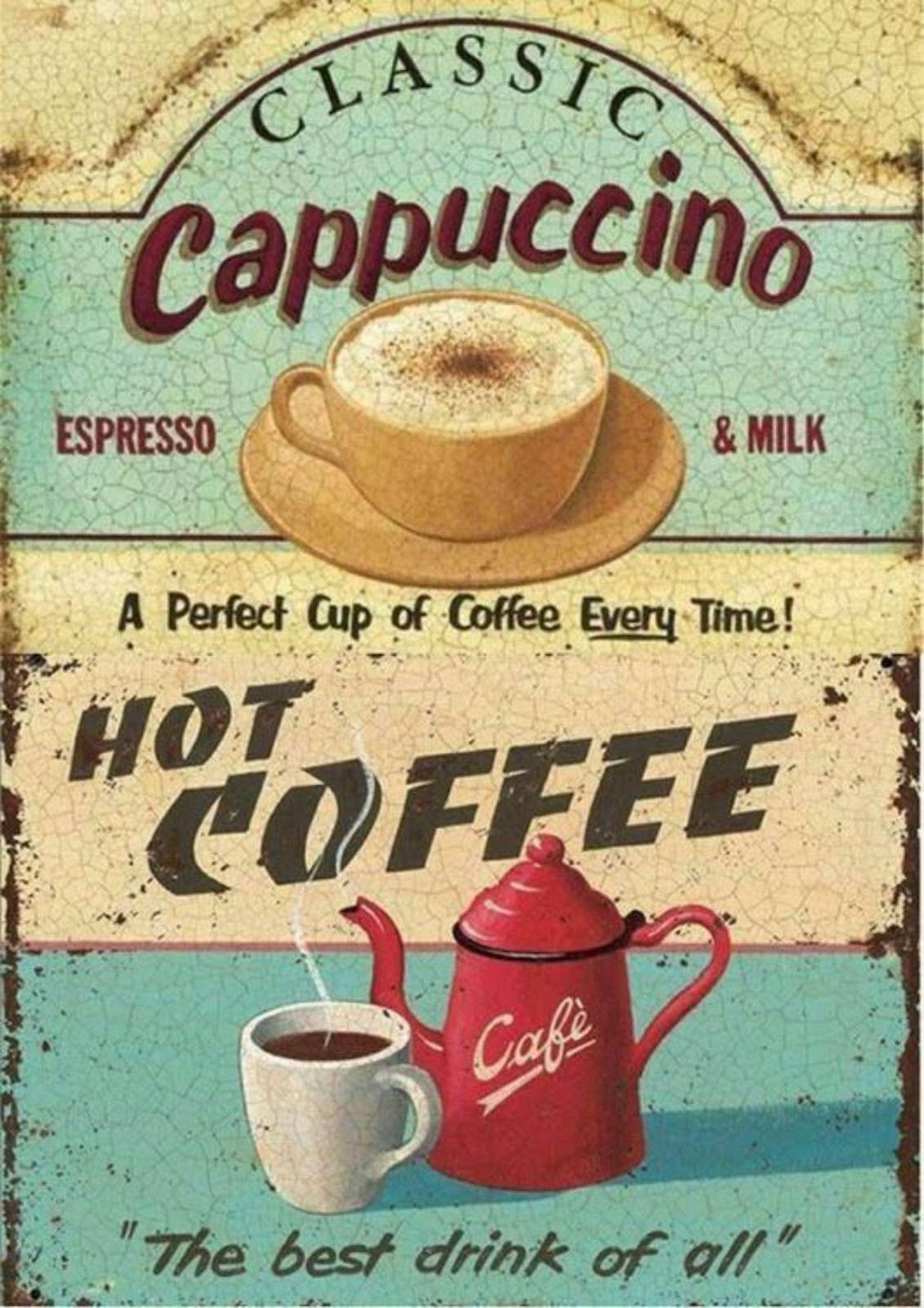 Classic Cappuccino Coffee Art Wall Art