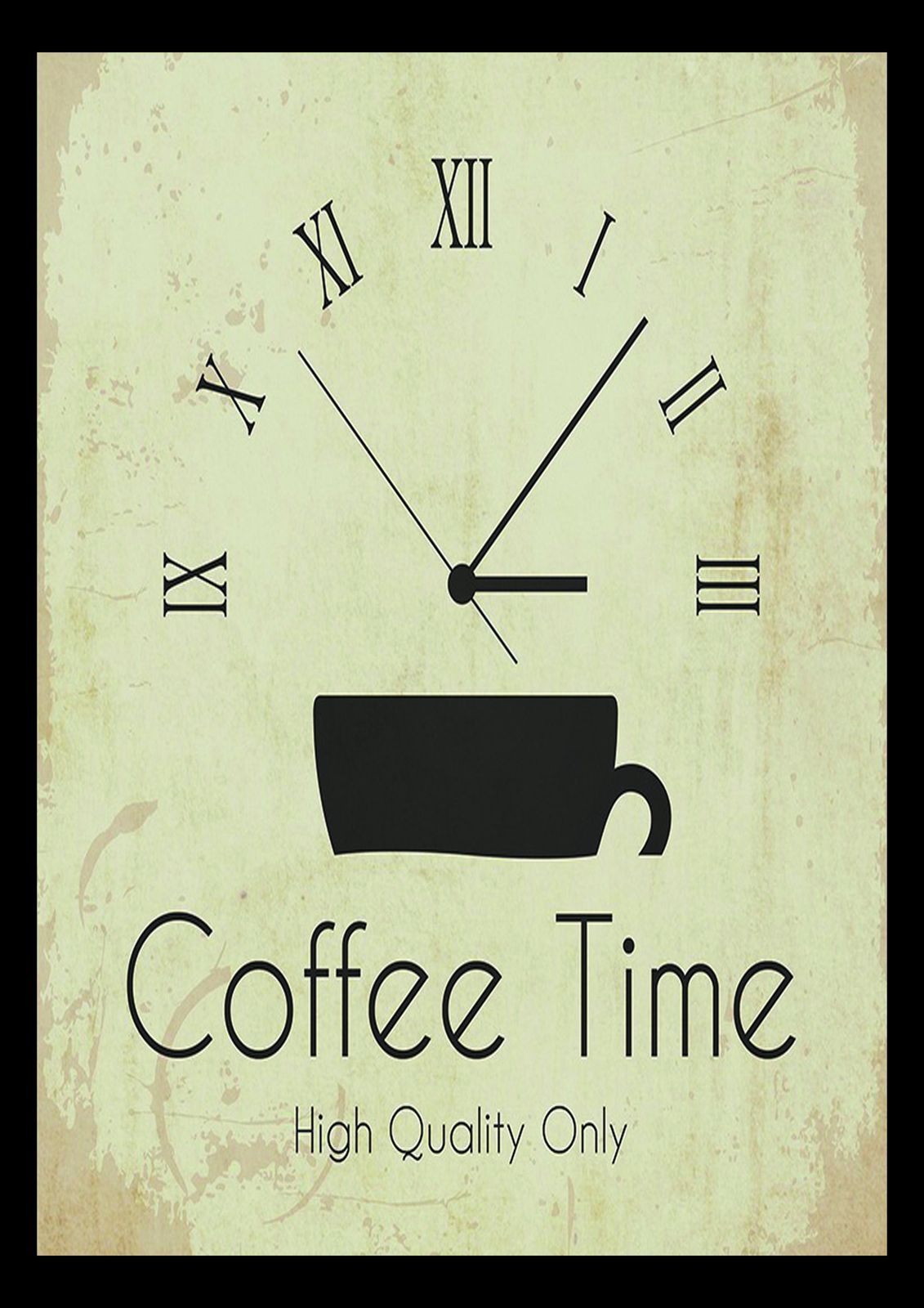 Vintage Coffee Time Clock Wall Art Wall Art