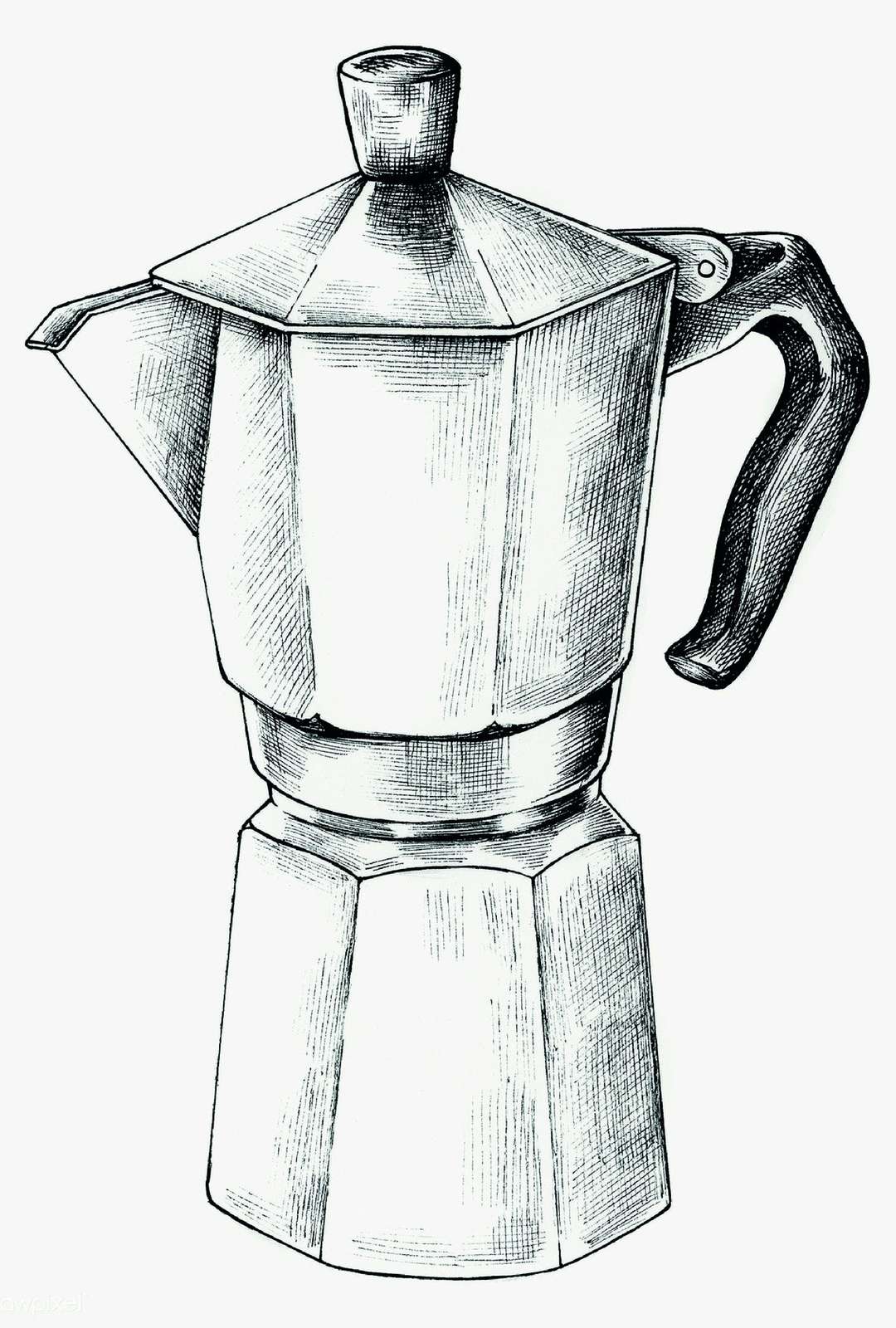 Vintage Espresso Maker Sketch Wall Art