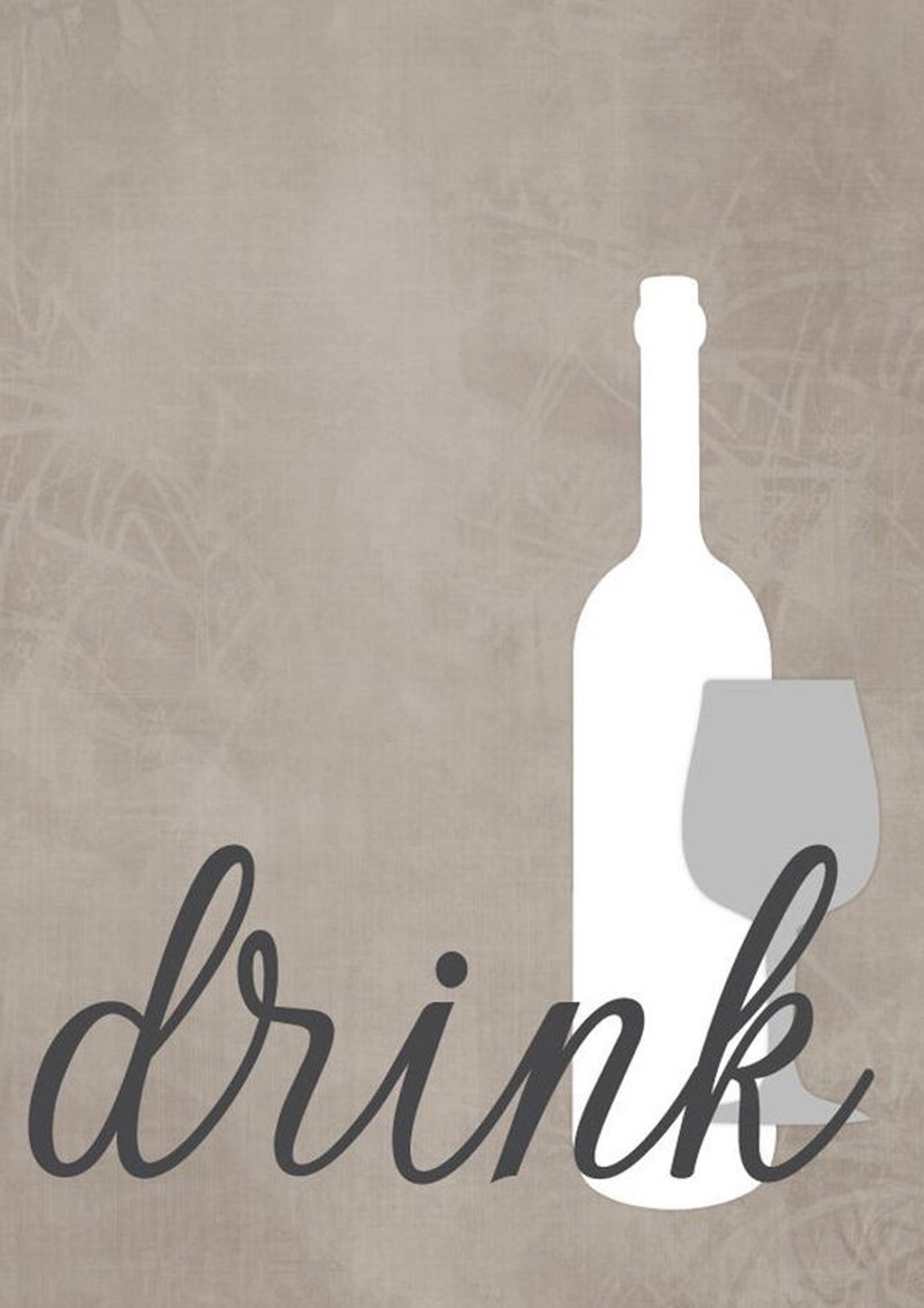 Elegant Drink Wine Bottle & Glass Wall Art