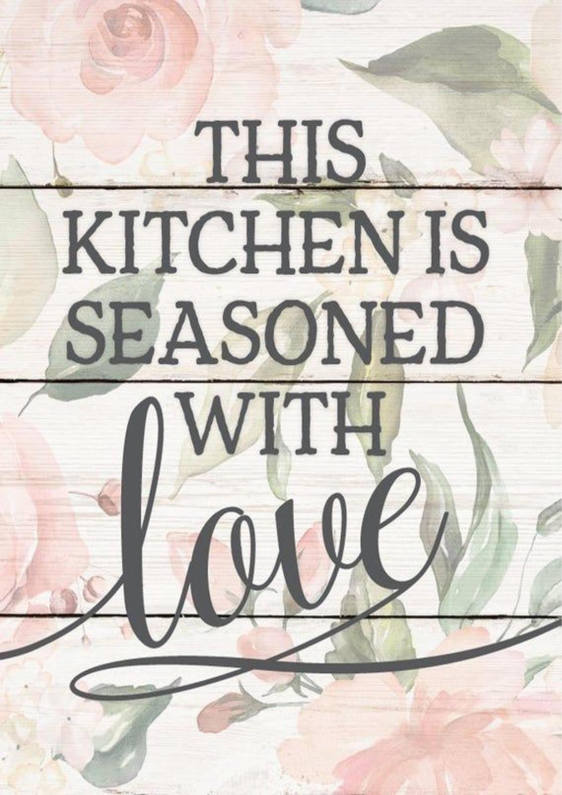 Kitchen Seasoned With Love Floral Wall Art