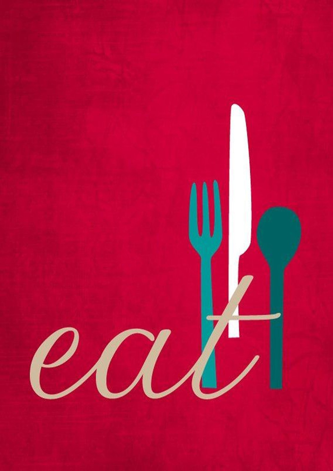Red Eat Kitchen Art "Eat" Wall Art