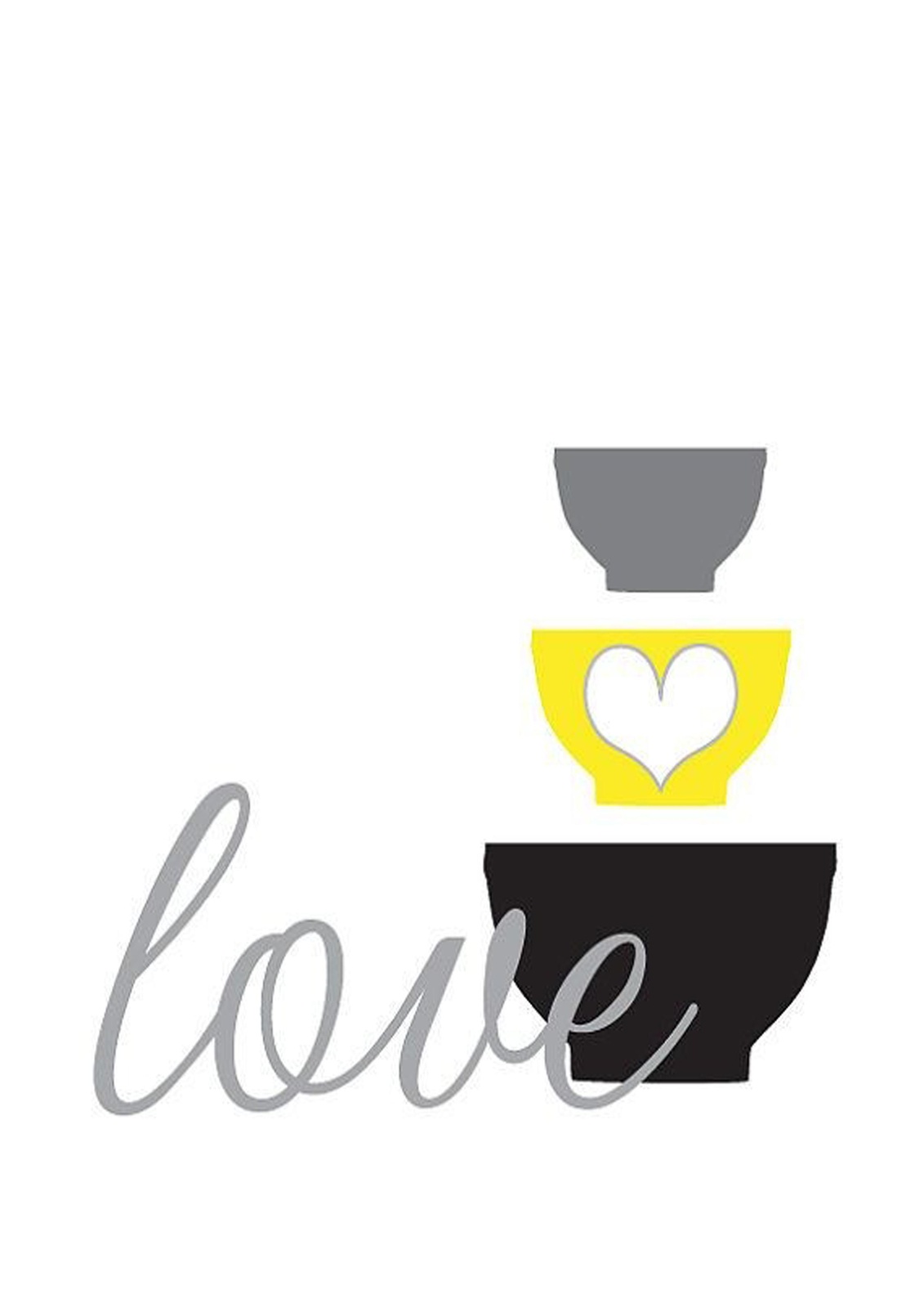 Modern Kitchen Love Bowl Art Wall Art