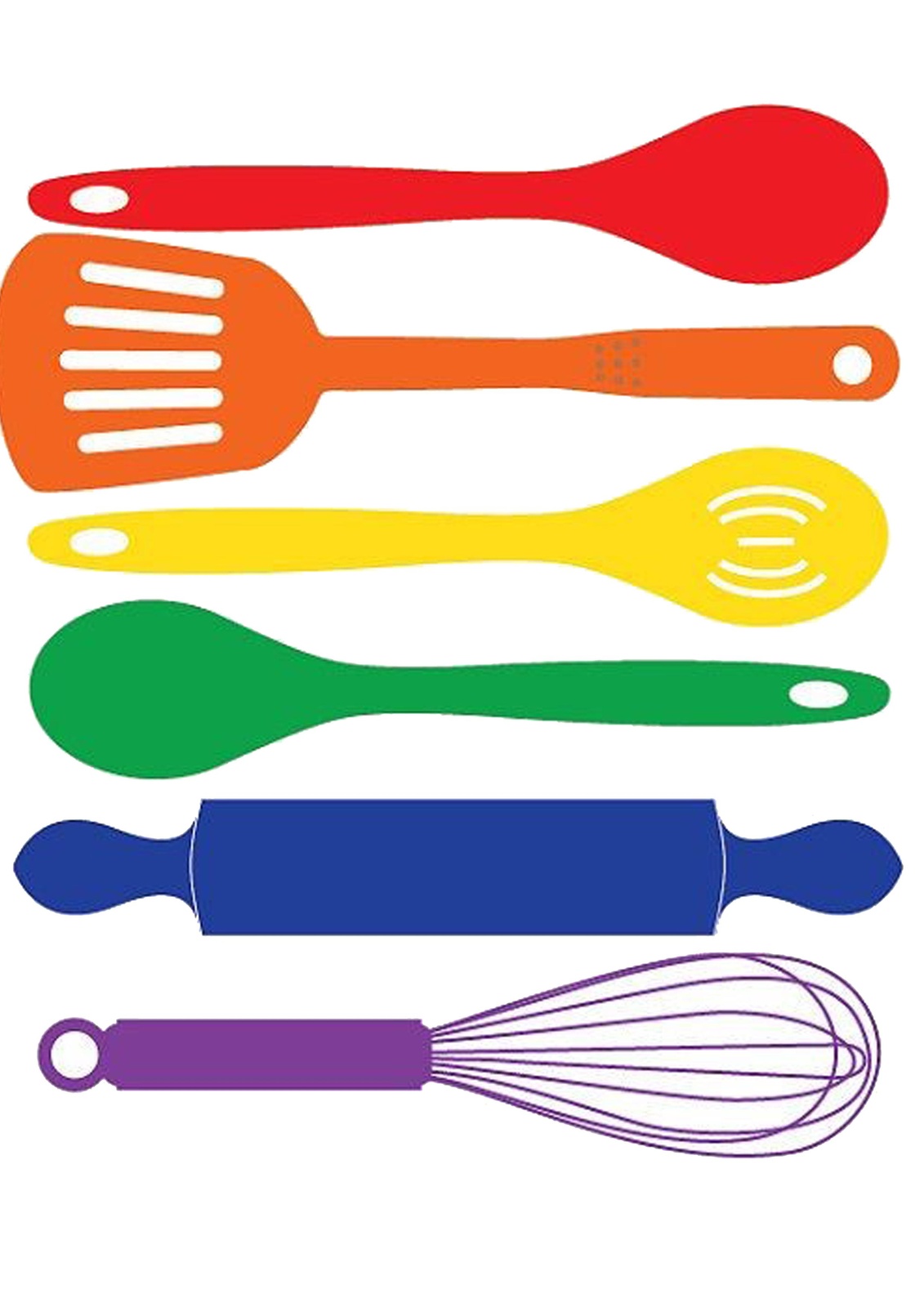 Vibrant Kitchen Utensils Wall Art