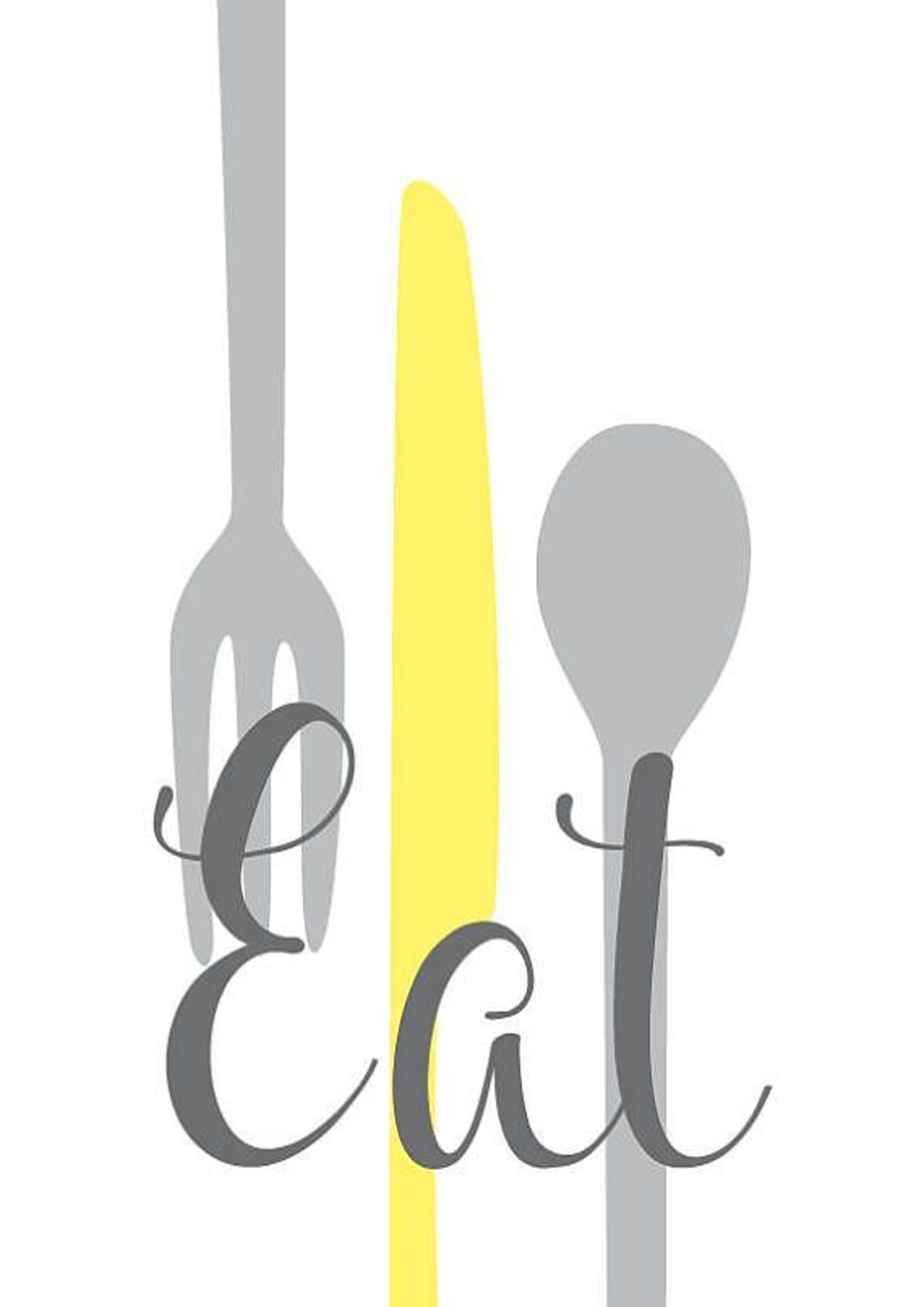Modern "Eat" Typography Kitchen Wall Art