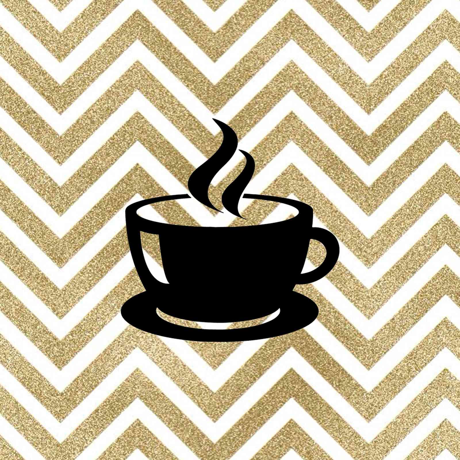 Glamorous Gold Chevron Coffee Wall Art