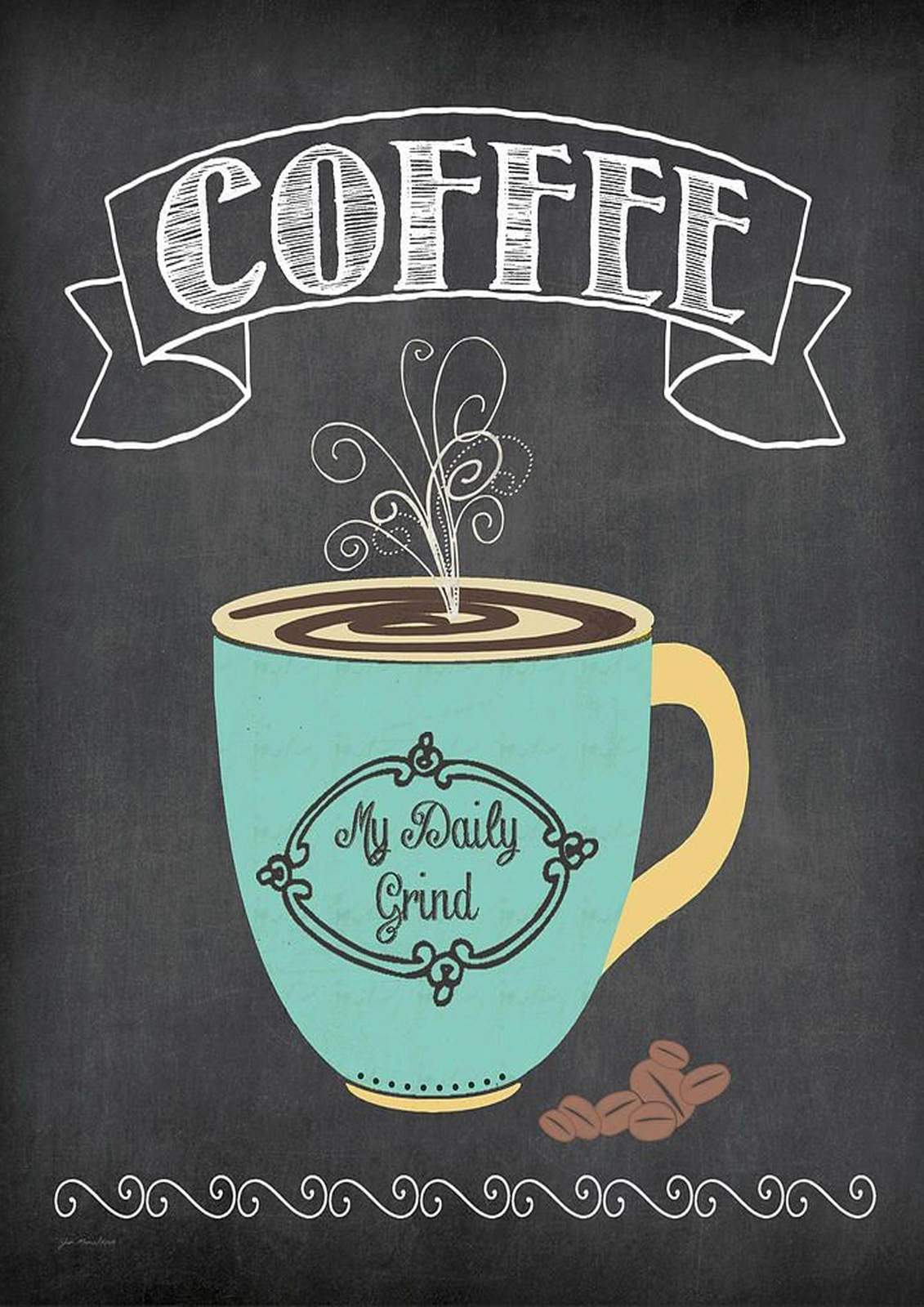 Chalkboard Coffee Mug "My Daily Grind" Wall Art