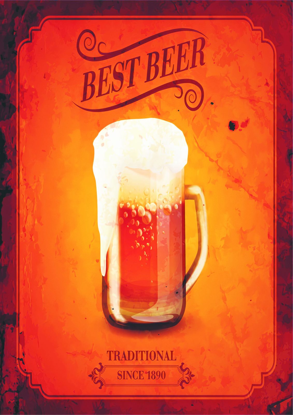 Vintage Beer Mug Wall Art