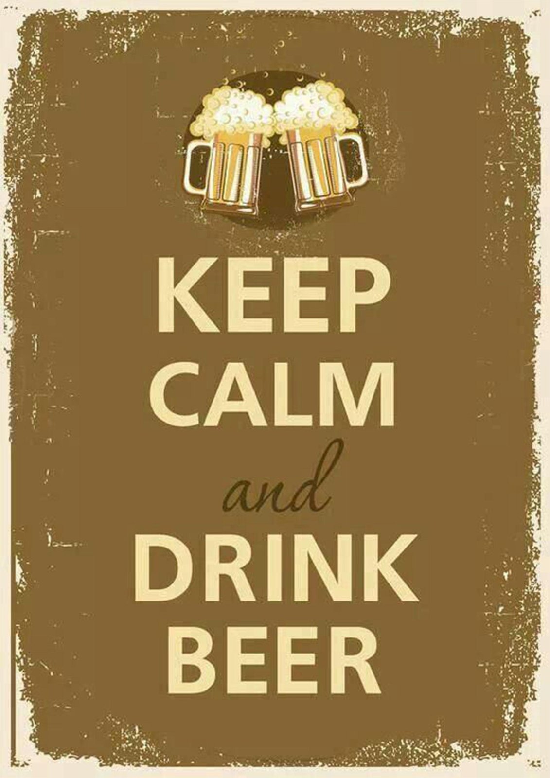 Keep Calm Drink Beer Retro Bar Wall Art