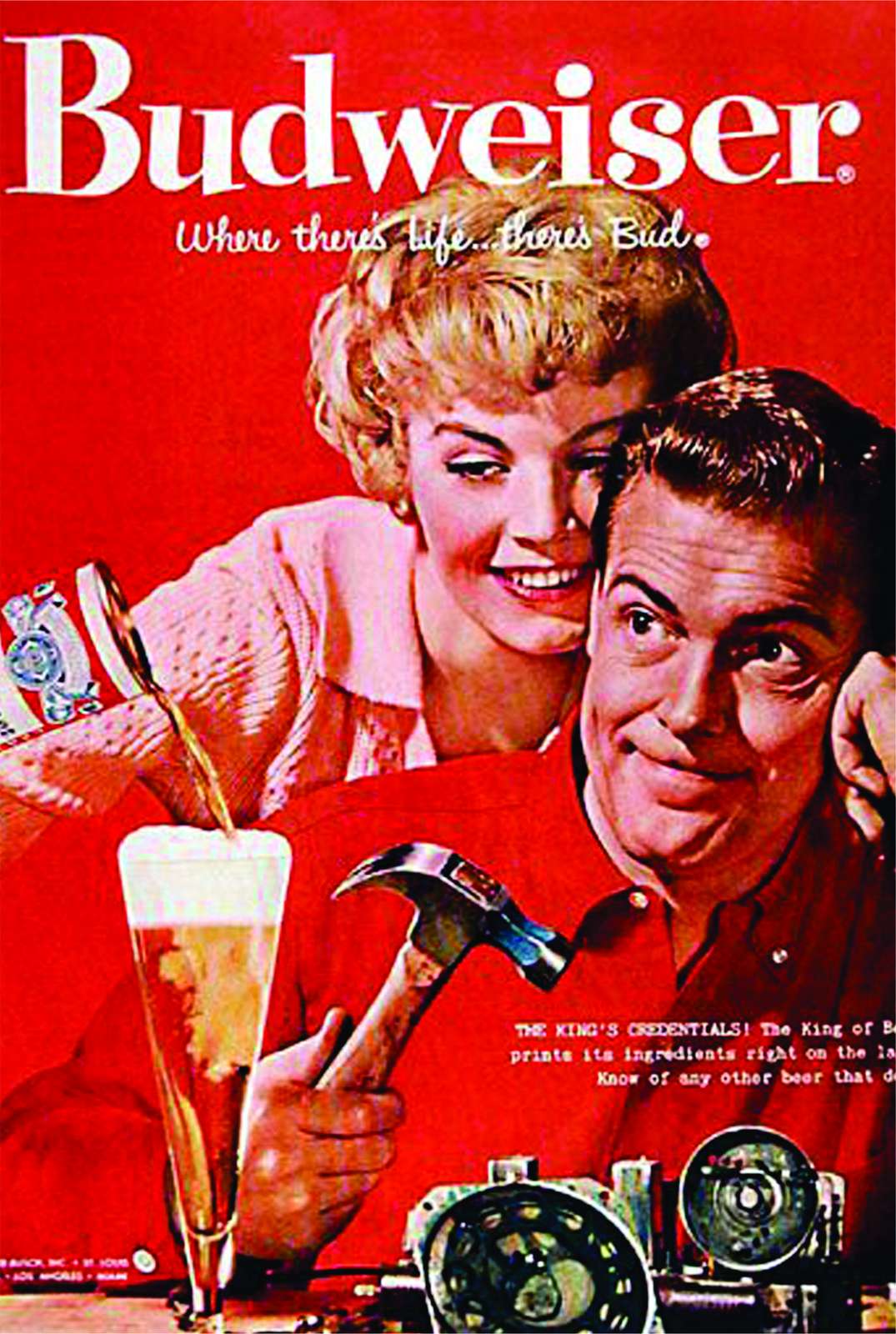 Retro Budweiser Ad 'King of Beers' Wall Art